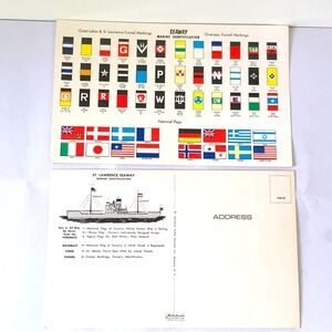 Great Lakes & St Lawrence Seaway Marine Flag Overseas Funnel Markings Postcards